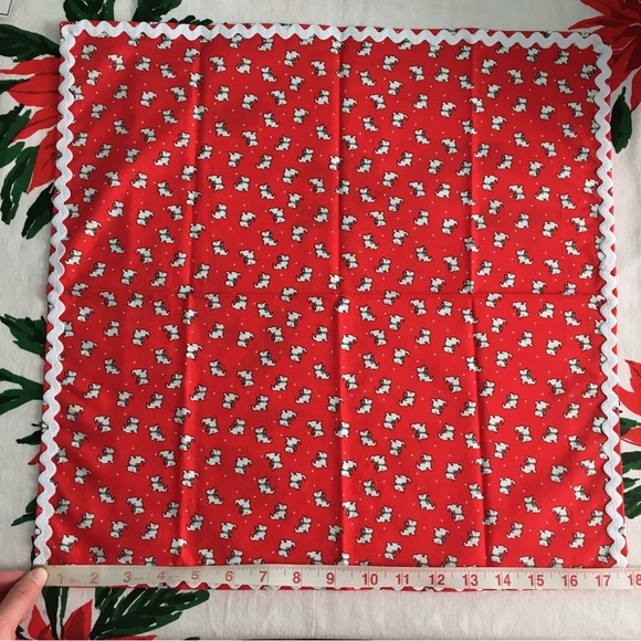 Handmade Retro Style Scottie Dog Holiday Napkins, Set of 2 - Picture 14 of 14